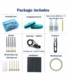 Yj1209t 9km B Fishing Rod Repair Kit Building Guides And Tips With Glue Freshwater &saltwater #2