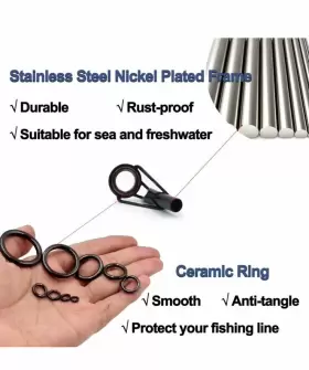Yj1209t 9km B Fishing Rod Repair Kit Building Guides And Tips With Glue Freshwater &saltwater #3