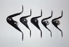 Wo47b Aftco Set Of 5 Black Wind On Heavy Duty Roller Fishing Rod Boat Guides Wo
