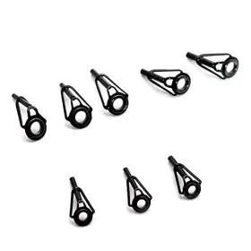 Aten.llc Julyus18dhqdy 8pcs Rod Tip Repair Kit Stainless Steel Guides Ceramic Ring Black
