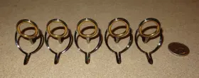 Ltcudng-25 Batson New Lot Of 5 Forecast Ltcudng Gold Zirconium Fishing Rod Guides Size 25