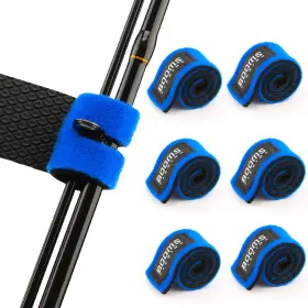 Bfrmrs3 Booms Fishing Rs3 Rod Wrap Pole Straps Blue 9.6 Inch 6pcs