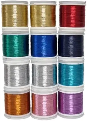 Branded 726084945357 Lot Of 12ea Rod Wrapping Metaliic Threads Jk004 For Fishing Building