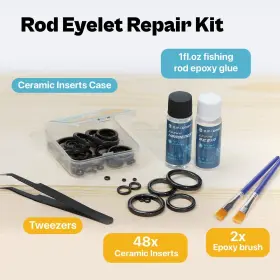 Branded01 744759577184 Fishing Rod Repair Kit Pole Eyelet Ceramic Insert Eyes With 52 Gu #3