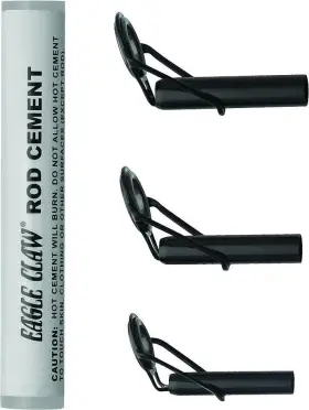 Eagle Claw 047708747868 Ahdtk Heavy Duty Repair Kit Fishing Black 3 Rod Tips And Glue