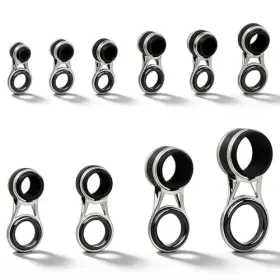 Equlup Equlupgo7fi0eh3a 10pcs Fishing Rod Guide Rings 5 Sizes Ceramic Stainless Steel Casting