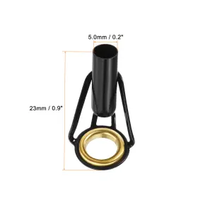 Fipux 636939451905 3pcs 5mm Tube Dia Fishing Rod Tips Repair Kit Stainless Steel Ring Guide Black #2