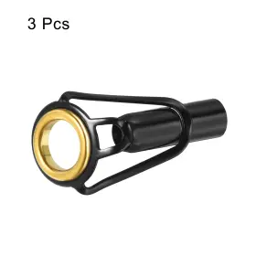 Fipux 636939451905 3pcs 5mm Tube Dia Fishing Rod Tips Repair Kit Stainless Steel Ring Guide Black #3