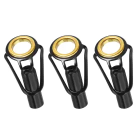 Fipux 636939451905 3pcs 5mm Tube Dia Fishing Rod Tips Repair Kit Stainless Steel Ring Guide Black