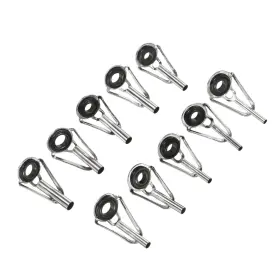 Fipux 649603627414 10 X 1.6mm - 3.6mm Tube Dia Fishing Rod Tips Repair Kit Iron Ring Guide Silver