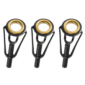 Fipux 693974320986 2.2mm Tube Dia Fishing Rod Tips Repair Kit 3pcs Stainless Steel Ring Guide