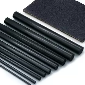 Fishtrip 313034544519 Fishing Rod Repair Kit Complete 10pcs Carbon Fiber Sticks With 5pcs Sandpaper P