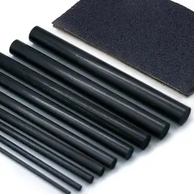 Fishtrip 313037782758 Fishing Rod Repair Kit Complete 10pcs Carbon Fiber Sticks With 5pcs Sandpaper P