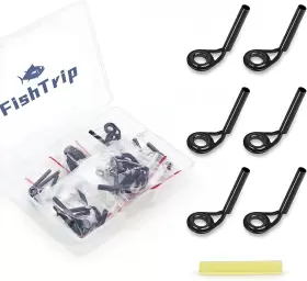 Fishtrip 313041798752 Micro Rod Tips Repair Kit - 30pcs Baitcasting Rods Fishing Tip Guides Replac