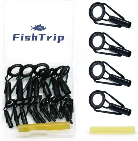 Fishtrip 445014095025 Rod Tip Repair Kit Fishing Tips Replacement Stainless Steel Ceramic