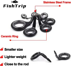 Yjmkmkt2003bt Fishtrip Micro Fishing Rod Guides And Tips 26pcs/130pcs Baitcasting Rods Black Guid #2