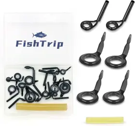 Yjmkmkt2003bt Fishtrip Micro Fishing Rod Guides And Tips 26pcs/130pcs Baitcasting Rods Black Guid