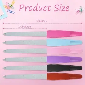 900530 Gaqwok Metal Nail File Set - 6pcs Anti-slip Handle Sword Shape Premium #2