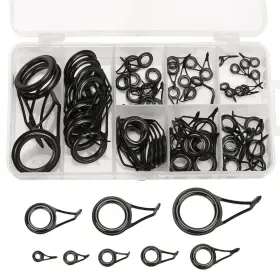 Goture 608912764227 75 Pcs Saltwater Fishing Rod Tip Stainless Steel Guides Rings Repair Kit Diy