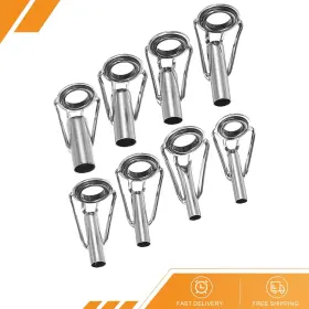 Gryfton 601968559731 8pcs - 3-6mm Fishing Rod Tips Repair Kit Ring Guide Black And Silver