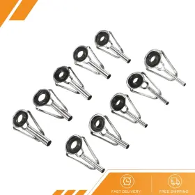Gryfton 601968561123 10 Pack - 1.6-3.6mm Tube Dia Fishing Rod Tips Repair Kit Iron Ring Guide Silver