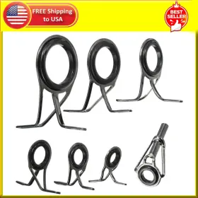 Honbay 445055439451 7pcs Set Mixed Sizes Fishing Rod Eyes Guides Line Rings Repair Kit