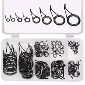 Jjzs 1894-75 75pcs Fishing Rod Repair Kit Stainless Steel Ceramic Guides Ring Tip Pole