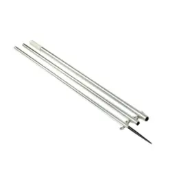 Lees Tackle Ao8712cr 12ft Mkii Bright Silver Pole With Black Spike 1-3/8 Inch Od