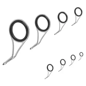 Litoexpe Gaoc-0527 8 Pieces Fishing Rod Repair Kit Single Leg Silver&black-8 Pcs