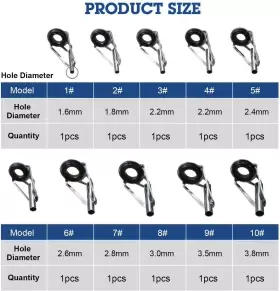 Yugou010 Loveyoulee 10 Pieces Fishing Rod Tip Repair Kit Tips Replacement For Freshwater #2