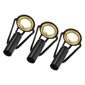 Metallixity 786527481286 3 Pack Fishing Rod Tips Repair Kit Stainless Steel Ring 5mm Tube Dia Black