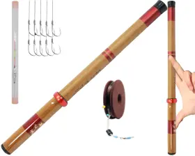Mirrorever 797409256908 Telescopic Rod Kit Tenkara Fishing 20ft-zoom 14.8 Ft 4.5 M Brown