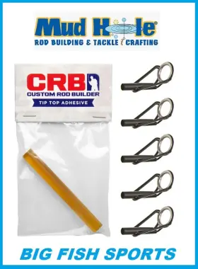 Mud Hole 099253147532 Light Duty Fishing Rod Tip Repair Kit With Glue 5 Sizes Pole Guides