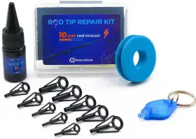 Natufish 313111580546 Fishing Rod Repair Kit With Epoxy Glue And Ceramic Eyelets 10 Sizes Pole Guide
