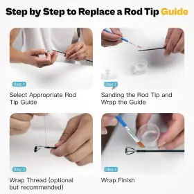 Ojydoiiiy 711181303957 Ojy&doiiiy Fishing Rod Tip Repair Kit With Glue Complete Supplies For Po #3