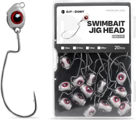 Ojydoiiiy 726084787803 Ojy&doiiiy Fish Eye Swimbait Jig Heads 12/20 Pack Weighted Hooks For Texas Rig