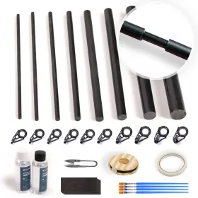 Ojydoiiiy 744110116465 Fishing Rod Repair Kit Complete Set With Glue Carbon Fiber Sticks And Epoxy For