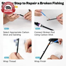 Ojydoiiiy 744759959447 Fishing Rod Repair Kit Complete Freshwater Supplies With Glue #3