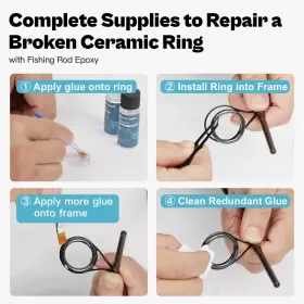Ojydoiiiy 754479859521 Fishing Rod Repair Kit Ceramic Eyelet Inserts With Epoxy Glue #2