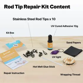 Ojydoiiiy 754479859712 Fishing Rod Tip Repair Kit With Glue Complete Uv Cured Adhesive And #3