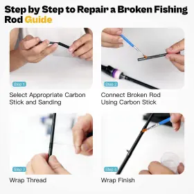 Ojydoiiiy 754479859798 Fishing Rod Repair Kit Complete Full Supplies With Glue For Freshwater And Salt #3