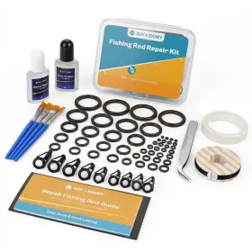 Ojydoiiiy 769887567968 Fishing Rod Repair Kit With Ceramic Eyelet Inserts And Epoxy Glue
