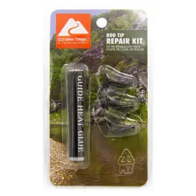 Ozark 313041067001 Authentic Trail Black Rod Tip Repair Kit - 3 Guides And Gluestick Included