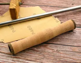 43544 Rodmaker 247 Rubber End 7 Inch Full Wells Cork Grip With Inlet - Fly Rod