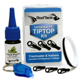 Rodteck 860006859534 Universal Fit Tiptop Kit Freshwater And Inshore Fishing Rod Tip Repair