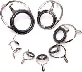 Untering 445049226265 8pcs 6# - 30# Stainless Steel Eye Rings Fishing Rod Guides Tips Line Repair Kit