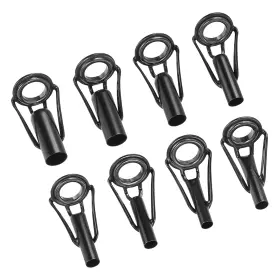 Uxcell 634149669974 8pcs 3-6mm Fishing Rod Tips Repair Kit Stainless Steel Ring Guide Black