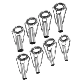 Uxcell 634149669981 8pcs 3-6mm Fishing Rod Tips Repair Kit Ring Guide Black And Silver