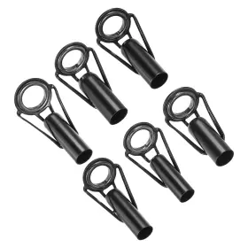 Uxcell 703820885368 6pcs 6-8mm Fishing Rod Tip Repair Kit Stainless Steel Ring Guide Black