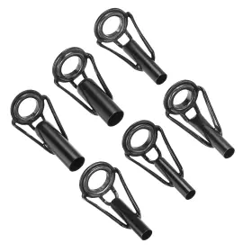Uxcell 703820885375 6pack 3.0-6.5mm Fishing Rod Tip Repair Kit Stainless Steel Ring Guide Black